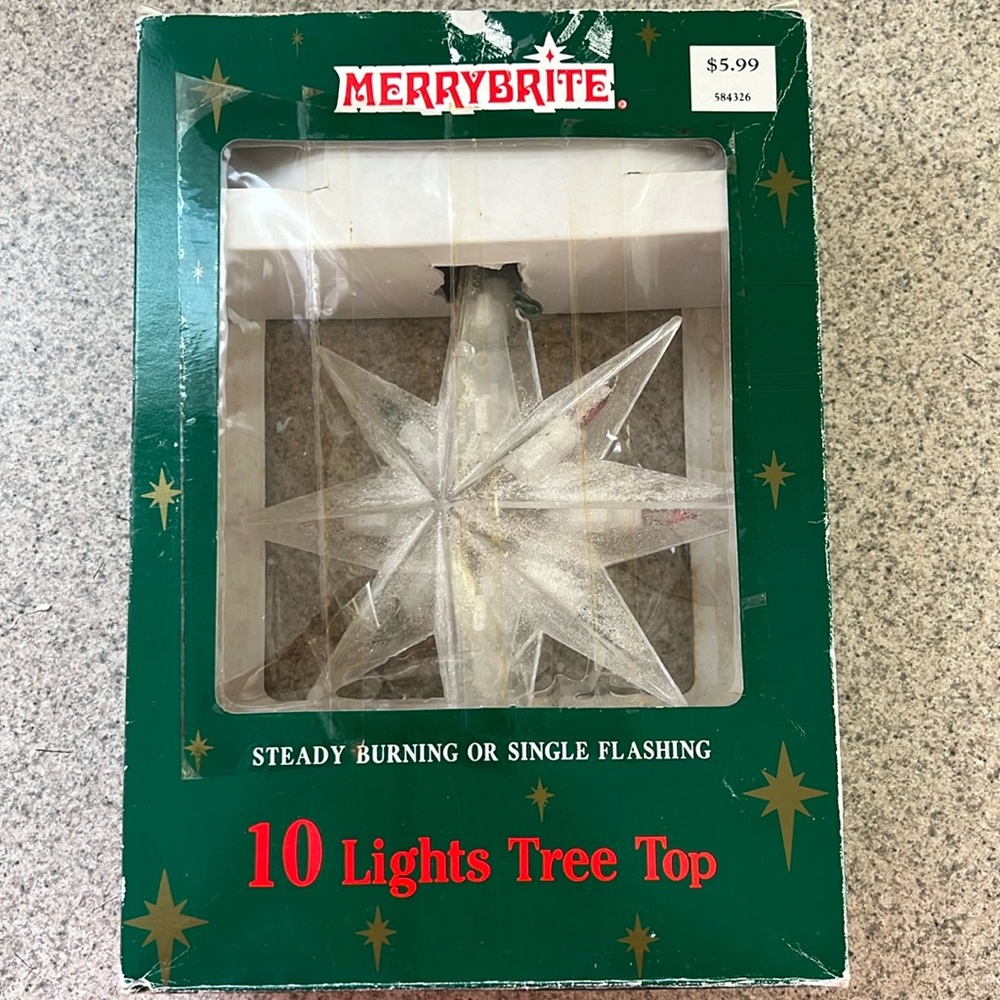 VTG Merrybrite star tree topper